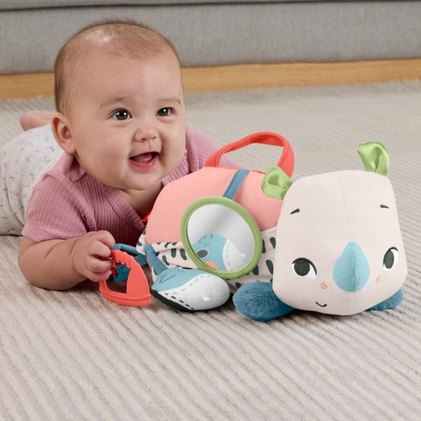 Fisher-Price Planet Friends Tummy Time Roaming Rhino, 0 vuosi/vuosia, Tuottaa ääntä, Kangas, Muovi, Monivärinen