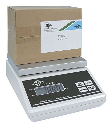 Wedo 50 7012, Elektronisk vekt for kommersiell bruk, 12 kg, Lysegrå, 1 g, Rustfritt stål, Berøringskontroll