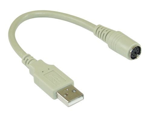 InLine 33102, Beige, 0,2 m, 6-p Mini-DIN, USB A, Hankjønn, Hunkjønn