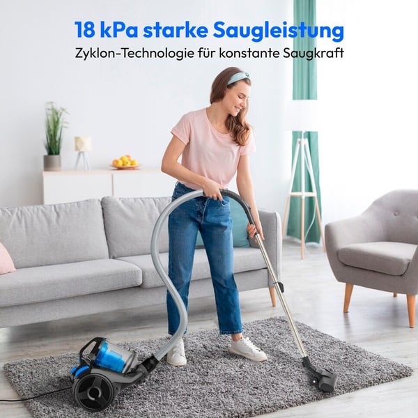 MEDION MD 12078, 800 W, Cylinderdammsugare, Torr, Utan påse, 2 l, HEPA