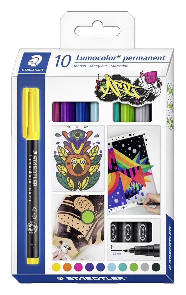 Staedtler Lumocolor permanent pen 318, Gul, 1 styck