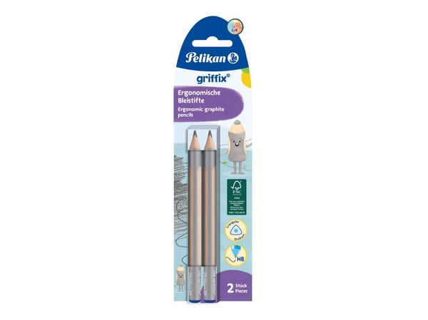 Pelikan 817011, HB, Beige, Grå, Triangulær, 3,5 mm, 140 mm, 2 stykker