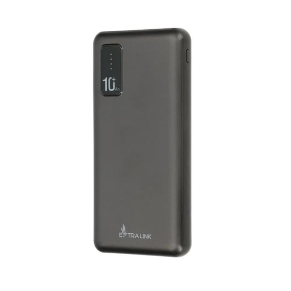 Extralink EPB-098B - Powerbank - 10000 mAh - 2,1 A - 2 utgångskontakter (USB) - svart