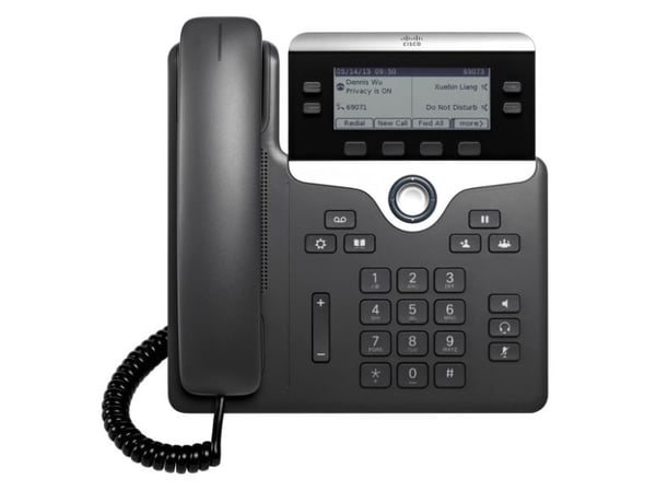 Cisco 7821, IP Phone, Musta, Hopea, Johdollinen puhelin, Polykarbonaatti, Pöytä/Seinä, 2 linjat