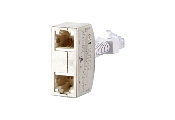 BTR Cable Sharing Adapter pnp 3 - Verkonjakaja - RJ-45 (naaras) RJ-45 (uros) - 8,9 cm - harmaa (2 kpl)