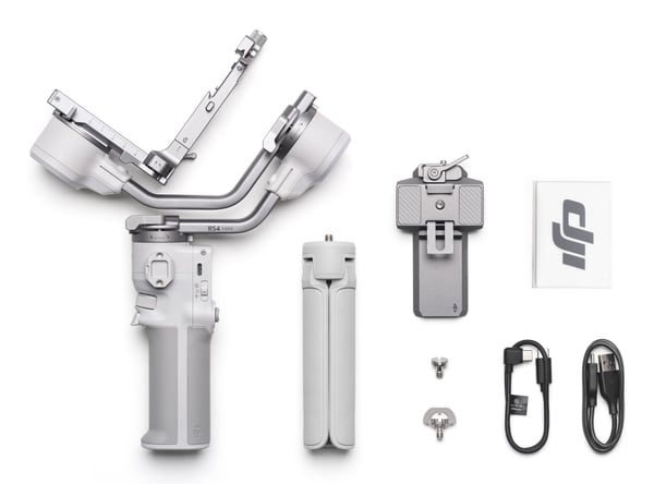 DJI RS 4 MINI, Käsikameran vakauttaja, Valkoinen, 2 kg, -110 - 210°, -95 - 235°, 13 h