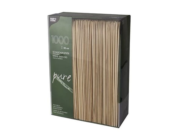 Papstar 16658, Bamboo, Naturlig, 200 mm, 3 mm, 1000 stykker