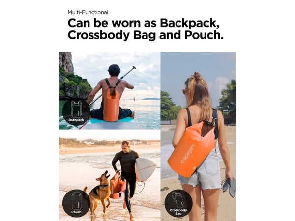 Spigen AquaShield WaterProof Dry Bag + A630, Backpacking, Strandaktiviteter, Camping, Canoeing, Kayaking, Vannsportsaktiviteter, Universell, Oransj...