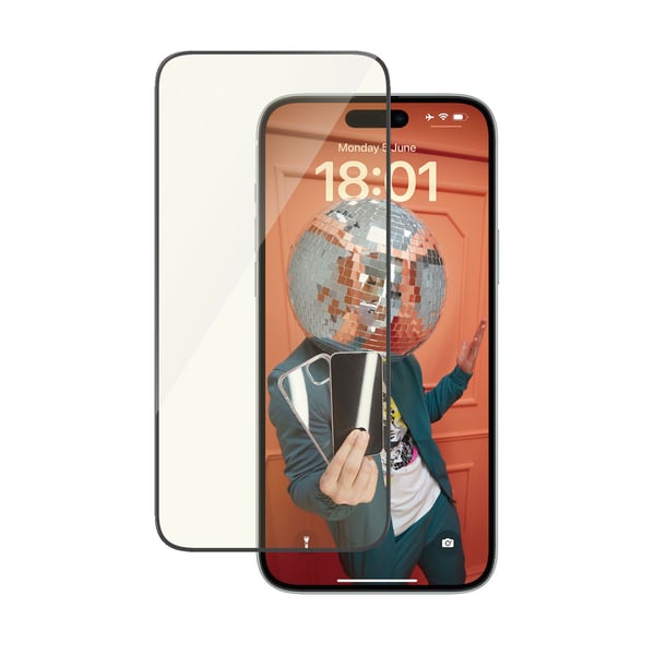 PanzerGlass - Skjermbeskyttelse for mobiltelefon - ultravid passform med EasyAligner - glass - rammefarge svart - for Apple iPhone 15 Plus