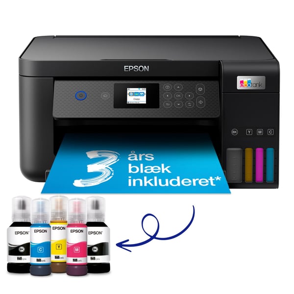 Epson EcoTank ET-2850, Mustesuihku, Väritulostus, 5760 x 1440 DPI, Värikopiointi, A4, Musta