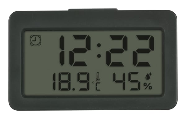 TFA-Dostmann 60.2045.10, Digital väckarklocka, Rektangel, Svart, inomhus, Vuxen, -10 - 50 ° C