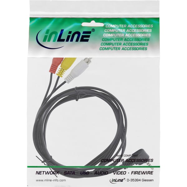 InLine 89600, 3.5mm, 3 x RCA, 1,5 m, Svart