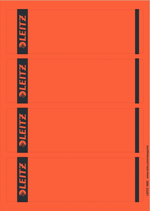 Leitz - Hevearmetikett - rød (en pakke 100) - for P/N: 10700000, 10720000, 10730000, 10920000, 11900000, 11940000