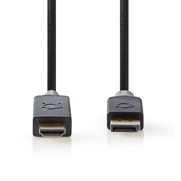 Nedis - Adapterkabel - DisplayPort hann til HDMI hann - 2 m - antrasitt - rund