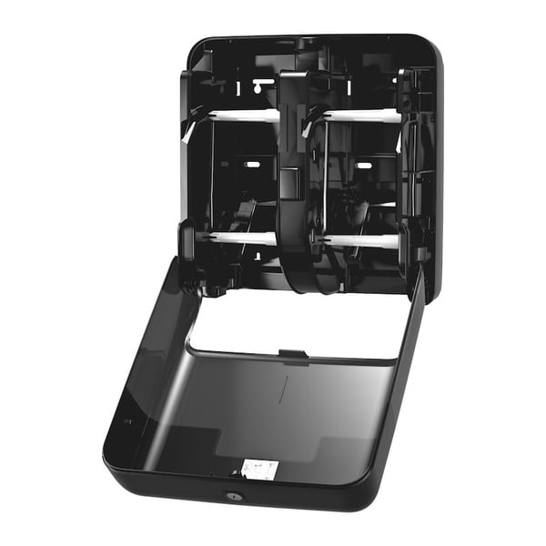 Dispenser Tork OptiServe® T7 sort, til 4 ruller toalettpapir uten hylse