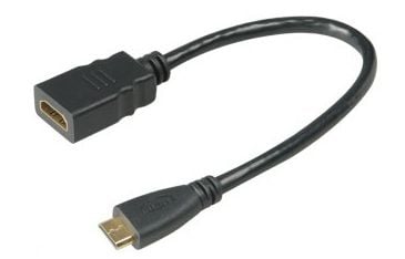 Akasa HDMI/Mini HDMI, 0.25 m, 0,25 m, HDMI Type A (Standard), HDMI Type C (Mini), 10,2 Gbit/s, Svart