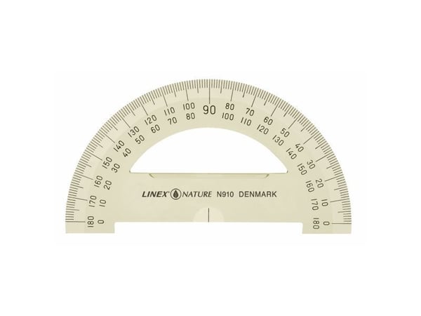 Vinkelmåler Linex, 180 grader, 10 cm, natur