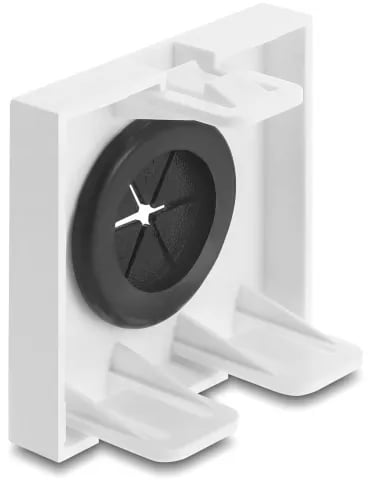 Delock - Easy 45 - snäppbar modul - kabelgenomföring, rund, diameter 18 mm - svart, vit