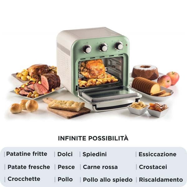 Ariete 4632/04, Varmluftsfrityr, 16 l, 80 °C, 230 °C, 60 min, Single/enkelt