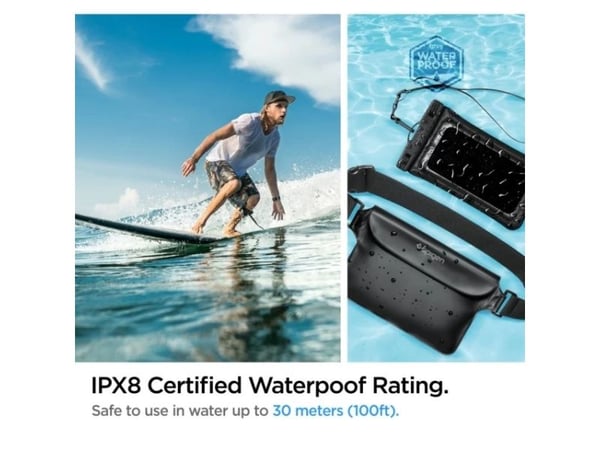 Spigen A621, Vattensportaktivitet, Universal, Svart, Syntetisk, IPX8