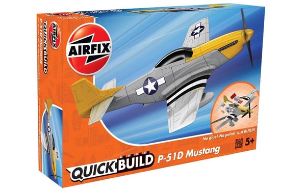 Airfix J6016, Luftfarkostmodell med fast vinge, Monteringssats, Mustang P-51D, Alla, Plast, 38 styck