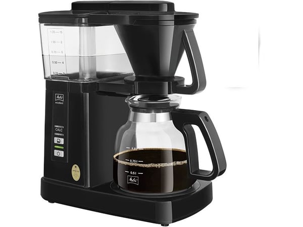 Melitta Excellent 5.0, Suodatinkahvinkeitin, Jauhettu kahvi, 1525 W, Musta, Läpinäkyvä