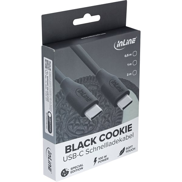 InLine 35892, 2 m, USB C, USB C, USB 2.0, 0,48 Gbit/s, Svart