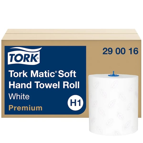 Håndklæderuller Tork H1 Matic® Soft Premium 2-lag 100m hvid - (6 ruller pr. karton)