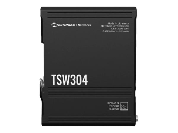Teltonika TSW304 - Switch - ikke-styrt - 4 x 10/100/1000 - DIN-skinnemonterbar, overflatemonterbar - Passive PoE