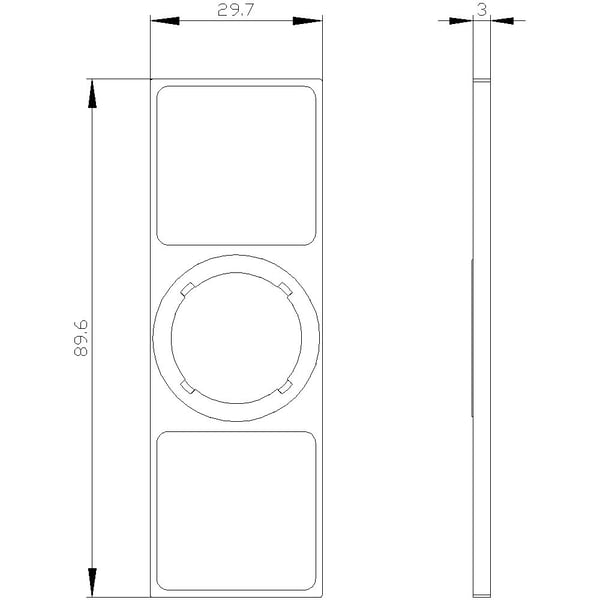 Siemens 3SU1900-0AL10-0AA0 Skiltebærer (B x K) 29.7 mm x 89.6 mm Lajittelu 1 kpl