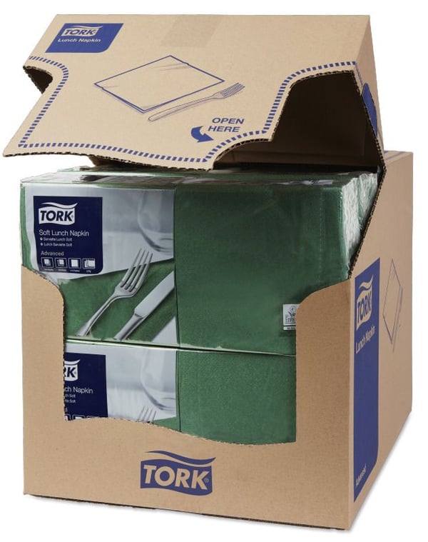Tork 150 servietter Soft green, Grøn, monokromatisk, 325 mm, 328 mm, 328 mm, 328 mm, 162 mm