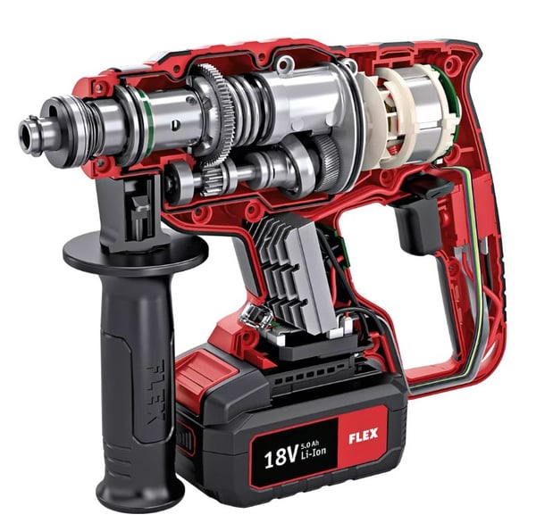 Flex CHE 18.0-EC, SDS Plus, Musta, Punainen, Harjaton moottori, 1,8 cm, 1400 RPM, 4500 RPM