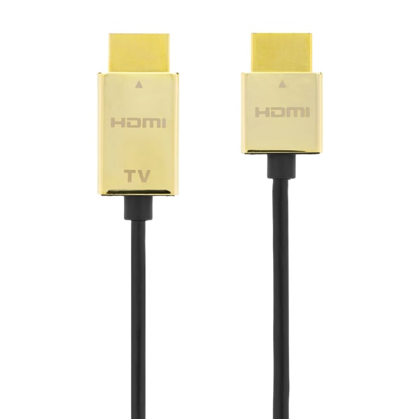 DELTACO - High Speed - HDMI-kabel med Ethernet - HDMI hann til HDMI hann - 5 m - svart - 4 K 30 Hz (3840 x 2160) støtte, ultratynn