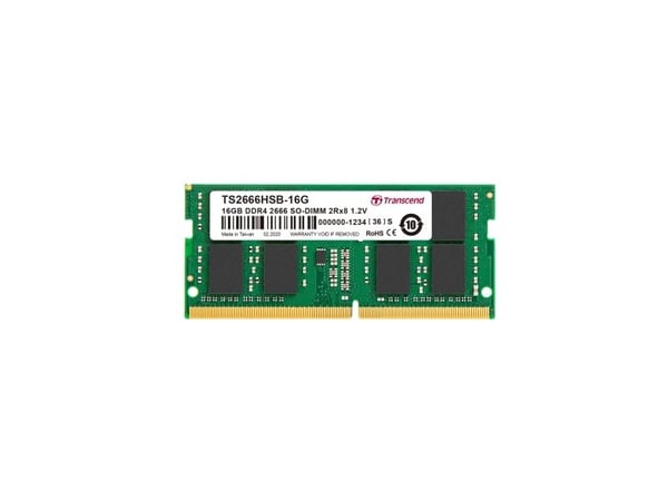Transcend - DDR4 - modul - 16 GB - SO DIMM 260-pin - 2666 MHz / PC4-21300 - CL19 - 1.2 V - ikke-bufret - ikke-ECC