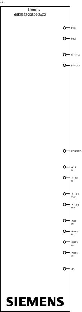 Siemens 6GK5622-2GS00-2AC2 Security-Element 10 / 100 / 1000 MBit/s, IP20, 193 mm, 254 mm, 141 mm, 1,5 kg, CE, RoHS, REACH