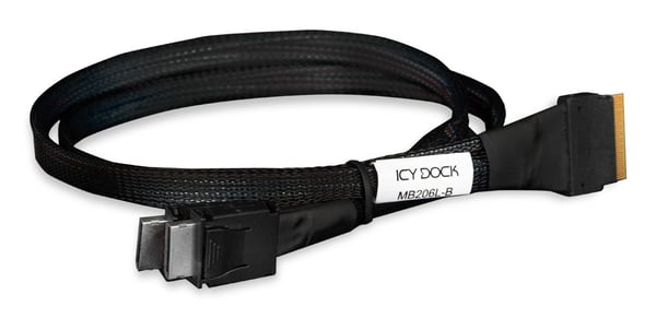 ICY Dock MB206L-B - Intern SAS-kabel - 8i Slim SAS (SFF-8654) (hane) till 4i OCuLink (SFF-8611) - 50 cm - för ToughArmor MB699VP-B V2, MB699VP-B V3...