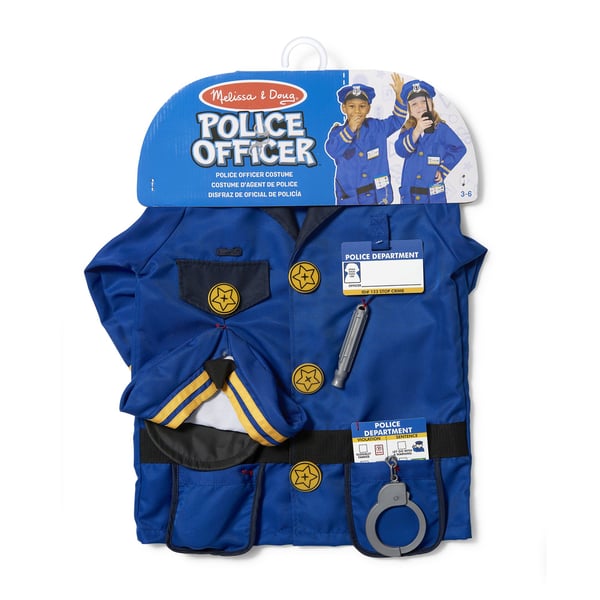 Melissa & Doug MPP RLP PoliceOfficerCstmRlplySet GML, Fancy kostyme, Barn, Unisex, Uniform, Politi, Blå, Gult