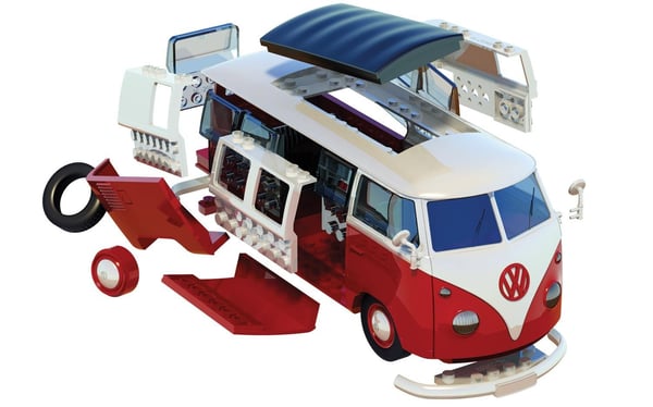 Airfix J6017, Military car model, Monteringssett, VW, 42 stykker, 5 år, Rød, Hvit