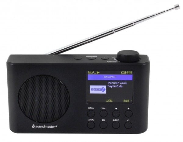 Soundmaster IR6500SW internettradio DAB+ FM 2 W 2,4", oppladbar, svart