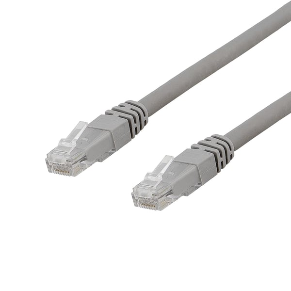 DELTACO - Koblingskabel - RJ-45 (hann) til RJ-45 (hann) - UTP - CAT 6a - med støvel - grå