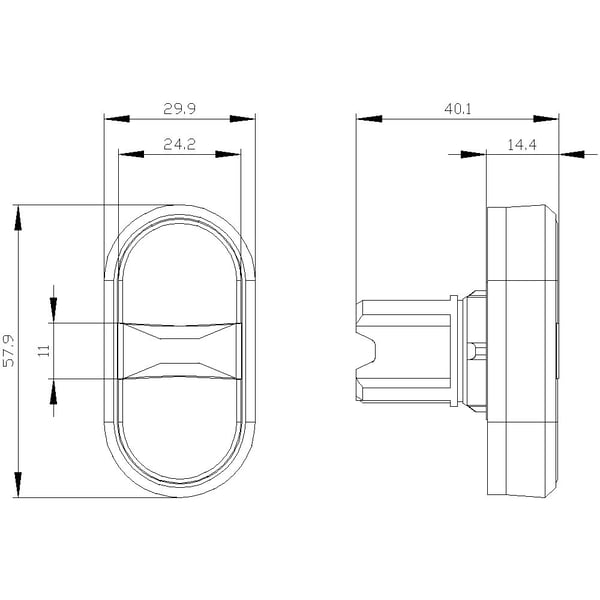 Siemens SIRIUS ACT kaksoisnappulapainike etuselementti muovinen, valkoinen/musta (3SU1001-3AB61-0AK0)