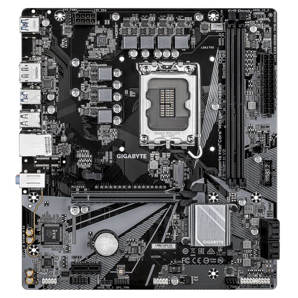 Gigabyte B760M H V2 -emolevy, B760, LGA 1700, micro ATX, DDR5, musta