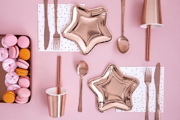 PartyDeco TPP11-019R, Tallrik, Andra, papper, Rose Gold, Monokromatiskt, 6 styck