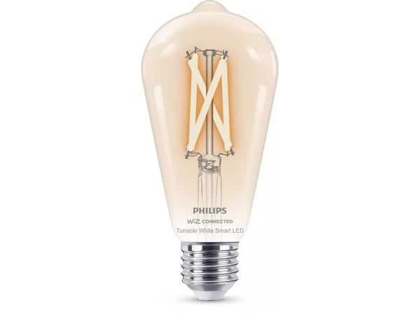 Philips Smart - LED-glödlampa med filament - form: ST64 - E27 - 7 W (motsvarande 60 W) - klass E - varmt till kallt vitt ljus - 2700-6500 K - trans...
