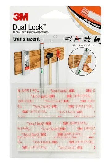 3M DL-HT Kardborreband för limning Svamphuvud (L x B) 100 mm x 19 mm Transparent 4 st