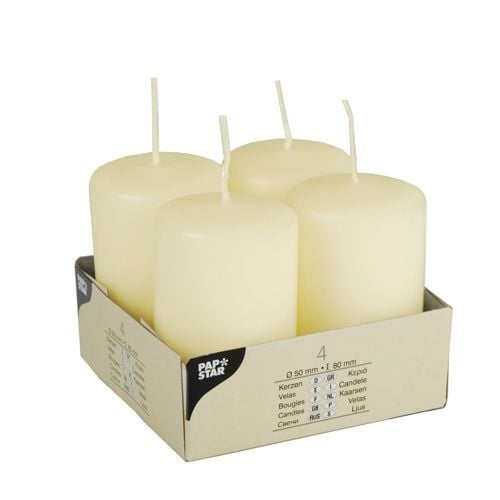 Papstar 15361, Cylinder, Elfenben, 16 timer, 4 stykker Papstar 15361, Cylinder, Elfenben, 16 timer, 4 stykker
