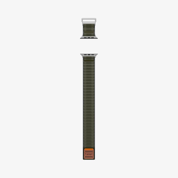 Spigen WBF0, Band, Smartklokke, Grønn, Apple, Apple Watch (44/45mm), Apple Watch 10/11 (46mm), Apple Watch Ultra (49mm), Nylon