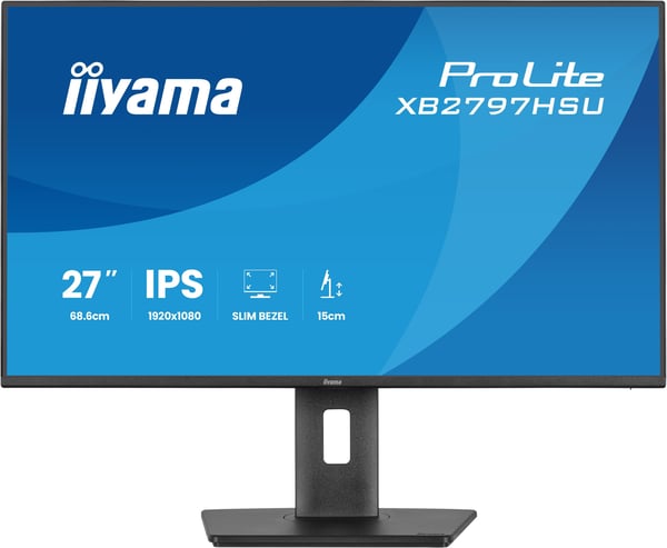 iiyama ProLite XB2797HSU-B1 - LED-skärm - 27" - 1920 x 1080 Full HD (1080p) @ 120 Hz - IPS - 350 cd/m² - 1500:1 - 4 ms - HDMI, DisplayPort - högtal...
