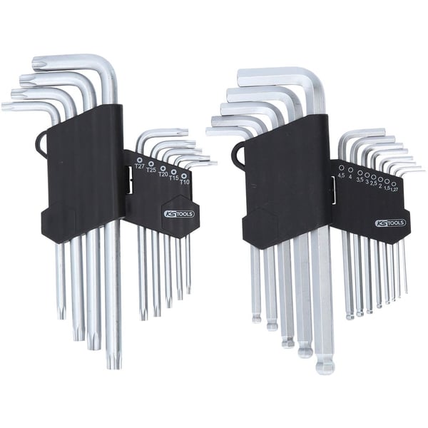 L-avaimen kuusiokolo ja Torx-sarja, 22 kpl, KS Tools