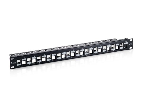 Equip 76932407201, Cat6a, Sort, Rackmontering, 1U, 90 mm, 482 mm